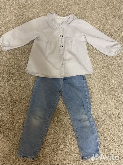 Рубашка zara и джинсы