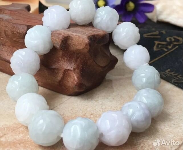 Браслет жадеит. Резьба по камню