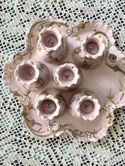 Набор пашотниц из розового фарфора