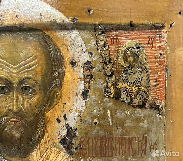Икона Николай Чудотворец 17 век Двойной Ковчег