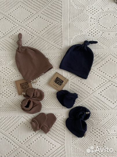 Шапочка варежки пинетки 56 для мальчика