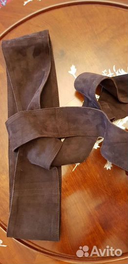 Пояс женский широкий замшевый