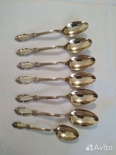 Вилки и столовые ложки мельхиор СССР Золотая роза