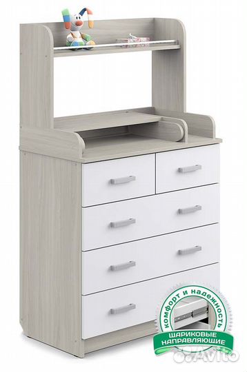 Детский комод сириус-2 с полкой в ассортименте