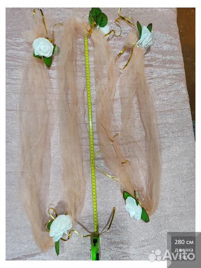 Свадебные украшения#лианы из цветов и органзы