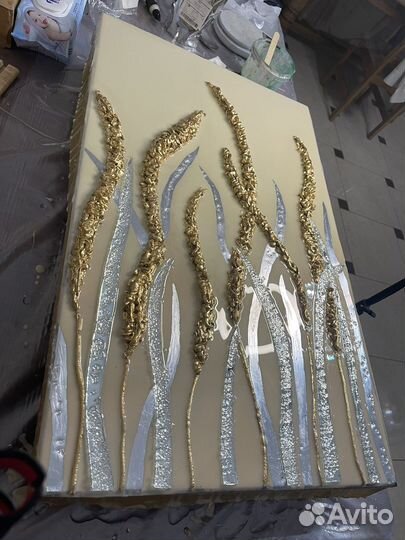 Панно «Люпины» из эпоксидной смолы