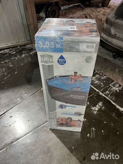 Каркасный бассейн 305x100 см ротанг новый