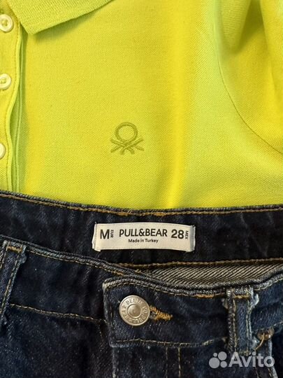 Джинсовая юбка Pull&Bear + футболка поло