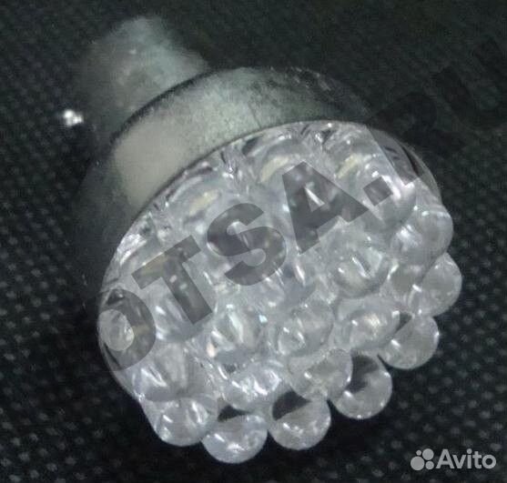 Лампа 12 В, 19 светодиодов LED 5 мм (S25/BA15D) бе