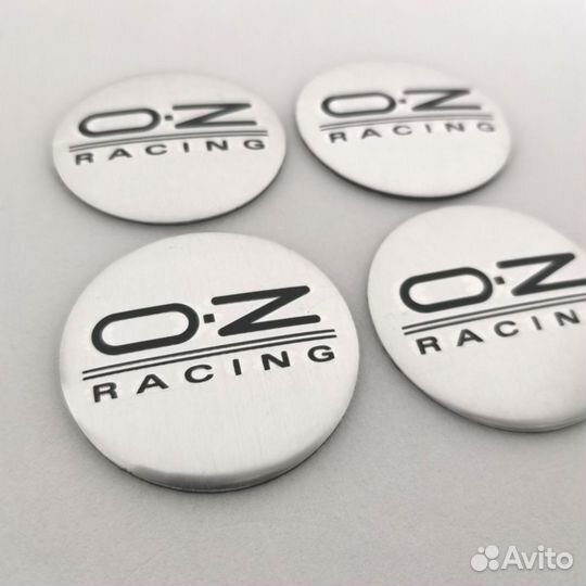 4шт OZ Racing комплект наклеек 56мм серебро