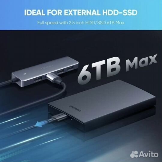 Ugreen (хаб) 4 в 1 Type C, 4 x USB 3.0