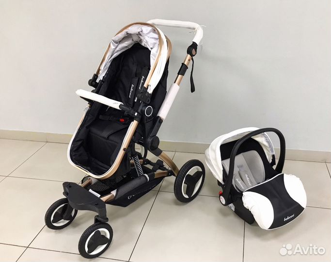Детская коляска, 3 в 1, эко-кожа, все новые