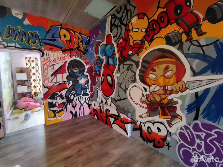 Роспись стен граффити мурал