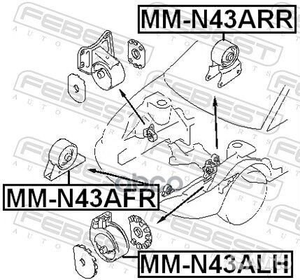 Опора двигателя задняя mitsubishi RVR 91-97, space