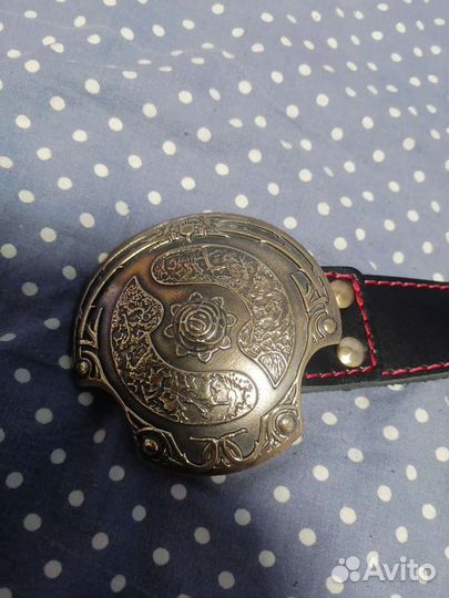 Ремень с пряжкой ручной работы aegis dota