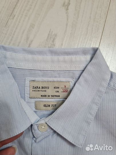 Рубашка Zara 122 голубая новая