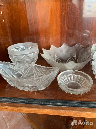 Хрустальная вазочка тарелка конфетница