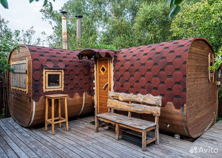 Русские бани на дровах у озера, чан фурако купель