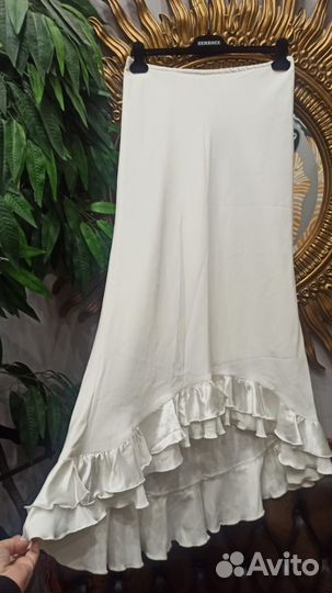 Юбка 50-2 длинная белая волан saint laurent италия