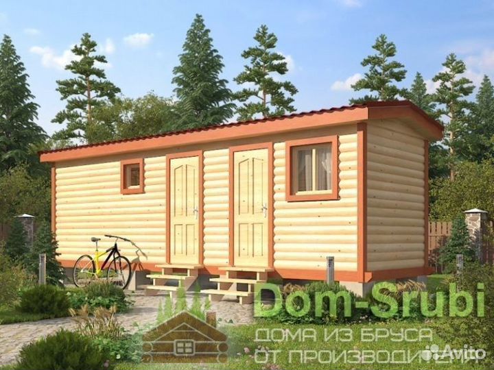 Заволжск. Мобильная баня из бруса бм-9 (2.30х8)