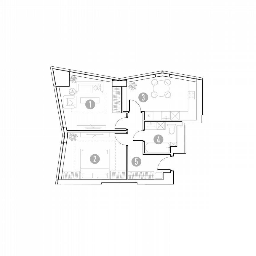 2-к. квартира, 55 м², 18/35 эт.