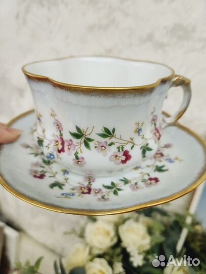 Чашка с блюдцем Редкость Лимож Limoges