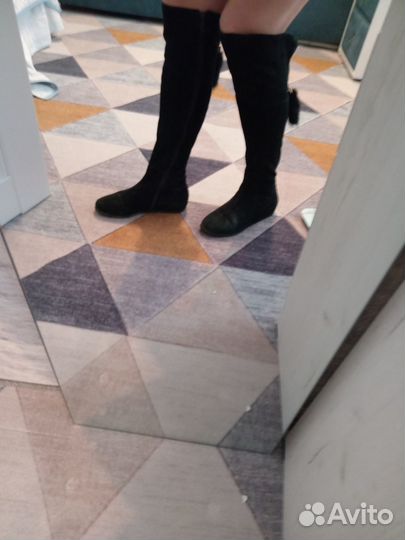 Зимние женские сапоги 38 натуральная замша