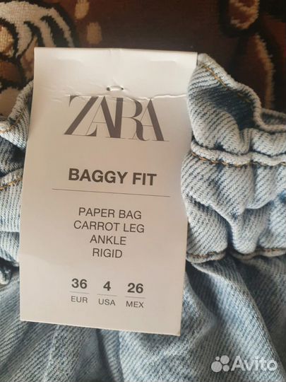 Джинсы zara женские 36 с биркой