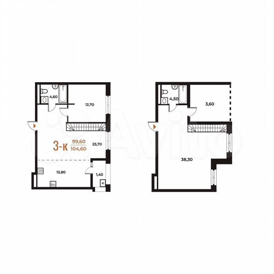 3-к. квартира, 104,6 м², 7/8 эт.
