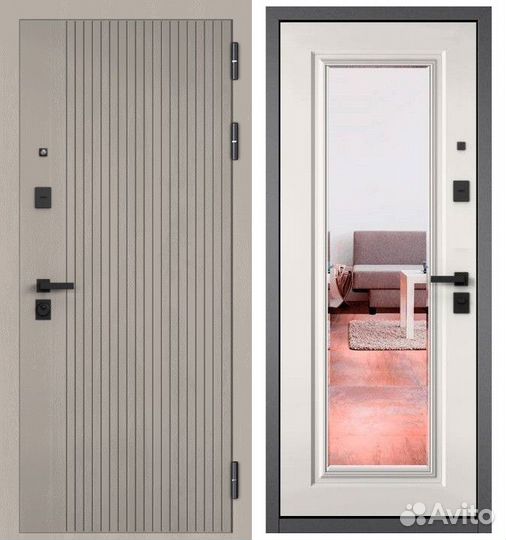 Металлические двери с зеркалом