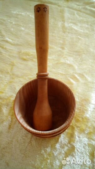 Бокалы,ступка с толкушкой из дерева /вишня