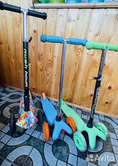 Самокаты детские трехколесные и скейт