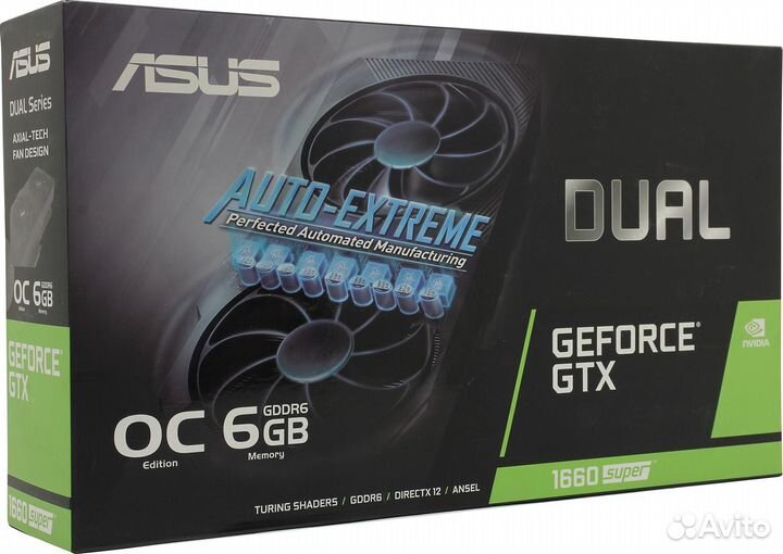 Видеокарта asus dual EVO dual-GTX1660S-A6G-EVO GeF
