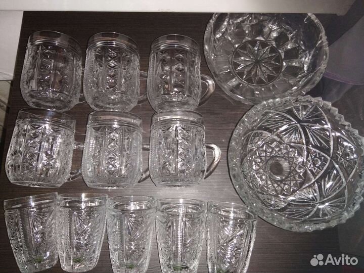 Хрустальные кружки, стопки. Цена за весь набор