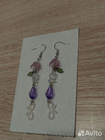Сережки из бусин