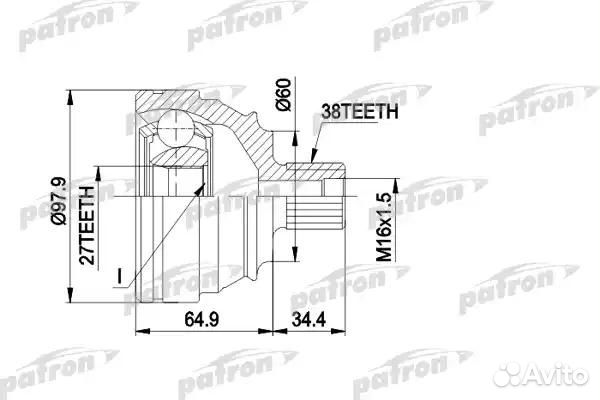 Шрус наружн к-кт 38x60.2x27 VW: transporter Т4 7.9