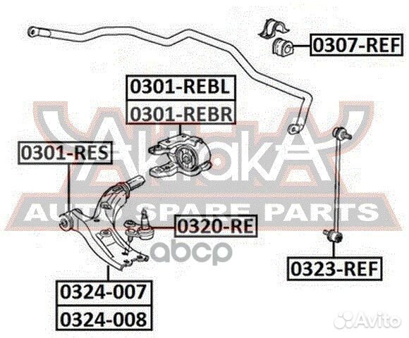 Рычаг нижний правый 0324007 asva