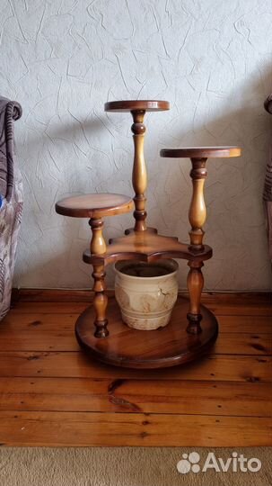 Подставка для цветов напольная деревянная