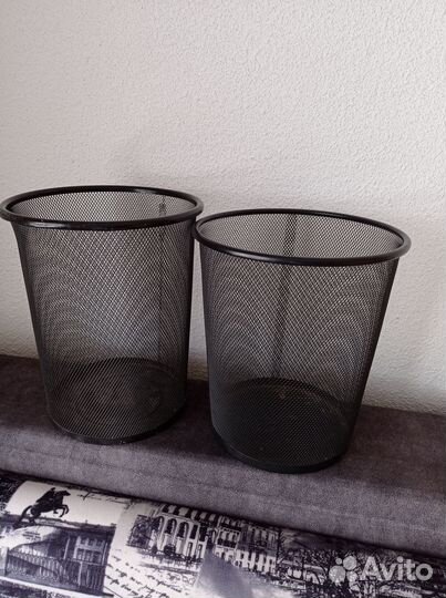 Корзина урна для бумаге чёрная сетчатая бу