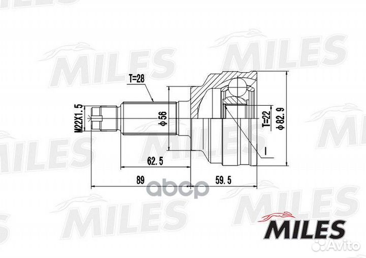 ШРУС mazda 626 1.8 97- нар. ga20226 Miles