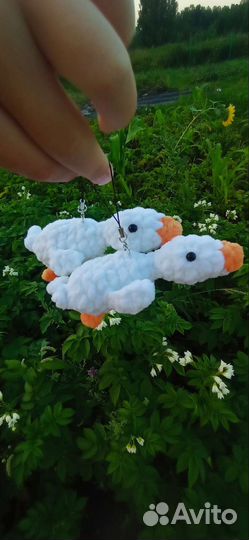Брелок гусь обнимусь, игрушка ручной работы