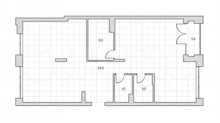 3-к. квартира, 115,8 м², 6/8 эт.