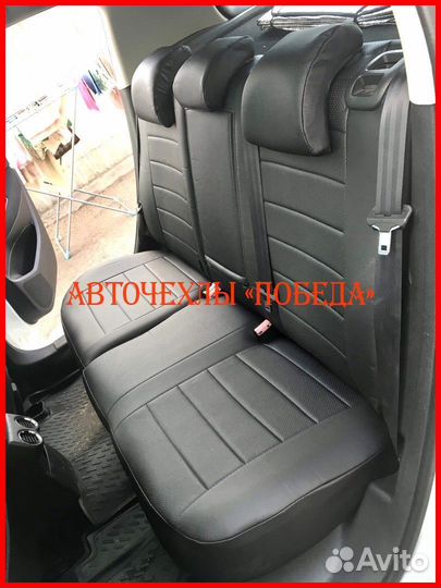 Чехлы Peugeot 308 Hb из экокожи чёрные Классика