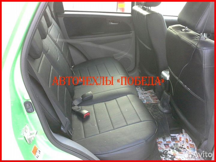 Чехлы Suzuki SX4 из экокожи чёрные Классика