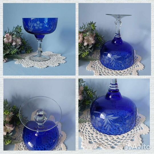 Ваза /салатник /фужер Кобальтовое стекло