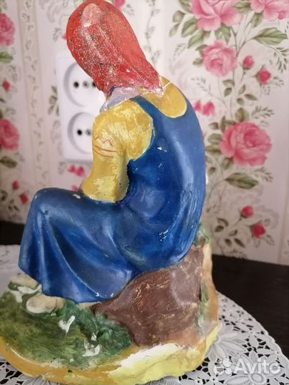 Статуэтка СССР гипс Алёнушка с козленком