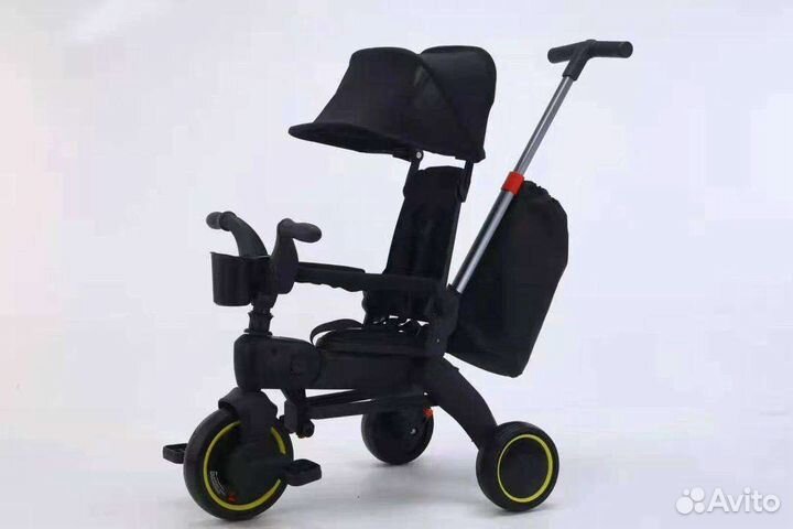 Коляска-велосипед с ручкой, складной