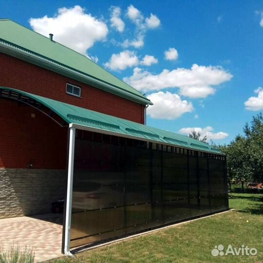 Навес двухскатный для автомобиля