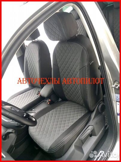 Чехлы Автопилот Volkswagen Polo 6 из экокожи Ромб