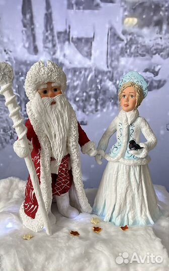 Ватный дед мороз и снегурочка